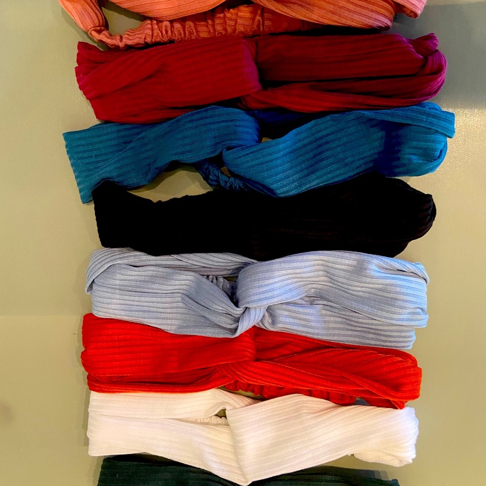 Headbands, soft, stretchy fabric. Set of 8. Multi colors. New, no tags.